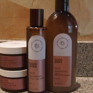 Bath and Body Works 2 Cocoa Shea Body Butter and Body Oil and Shampoo NEW
